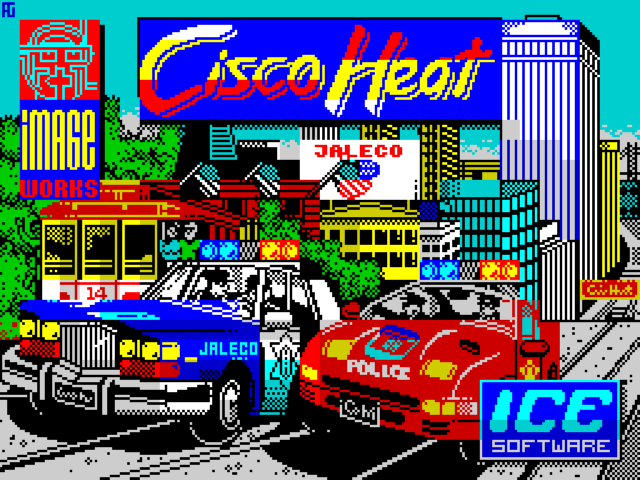 Cisco Heat title screen for ZX Spectrum
